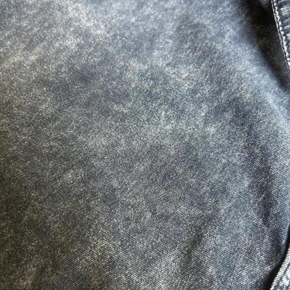 Zara Woman Gray/Black Acid Wash Denim Button-Up Shirt With 3/4 Sleeves Medium - Picture 3 of 6